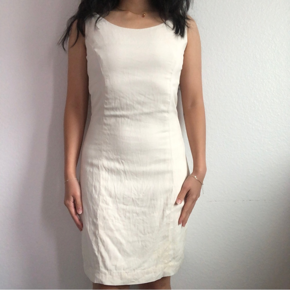 Georgiou studio cream silk bodycon dress